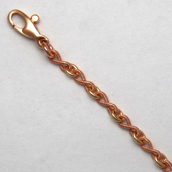 18K Rose Gold / Yellow Gold Figure Eight Chain 2.9mm