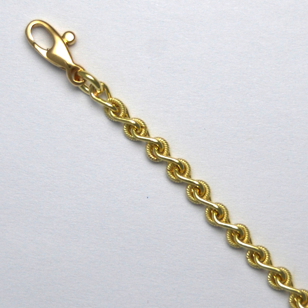 18K Yellow Gold Satin / Shiny Figure Eight Chain 3.5mm