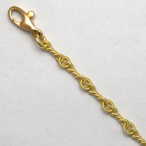 18K Yellow Gold Twist Link Chain 3.5mm