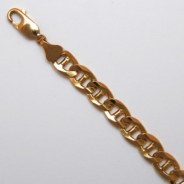 18K Yellow Gold Flat Anchor Chain 7.3mm