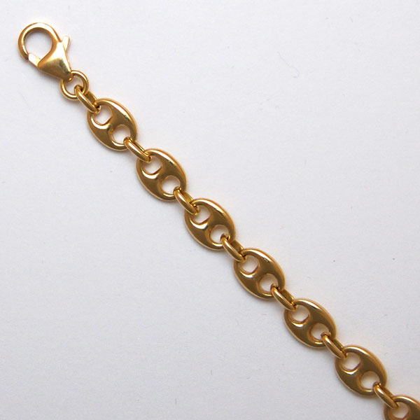 18K Yellow Gold Puff Anchor Chain 6.2mm