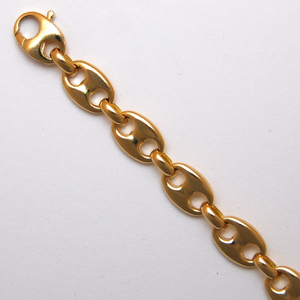 18K Yellow Gold Puff Anchor Chain 8.3mm