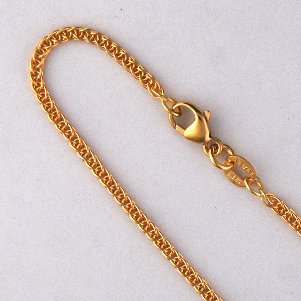 18K Yellow Gold Triple Wheat Chain 1.65mm