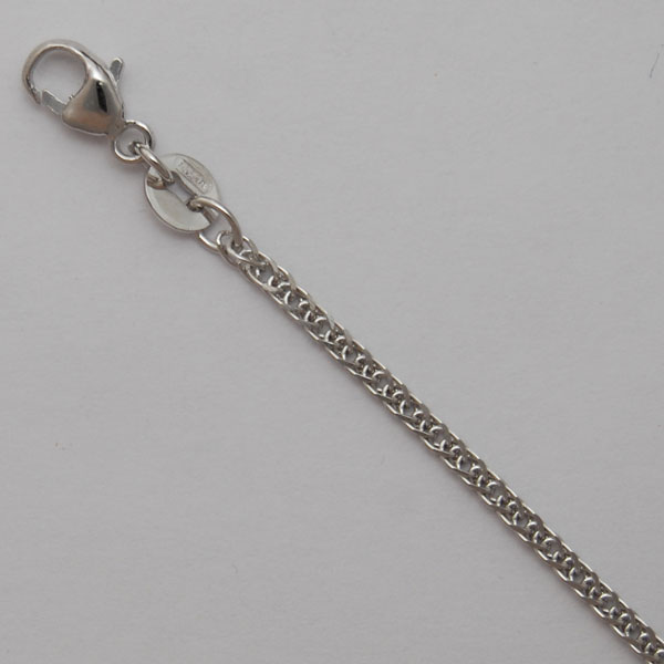 Platinum / 950 Diamond Cut Square Wheat 1.3mm Chain