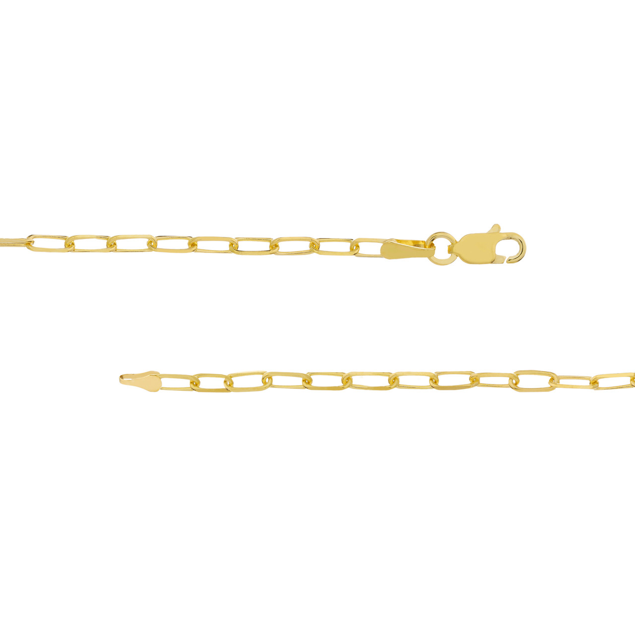 2.2mm Paper Clip Chain with Lobster Lock
