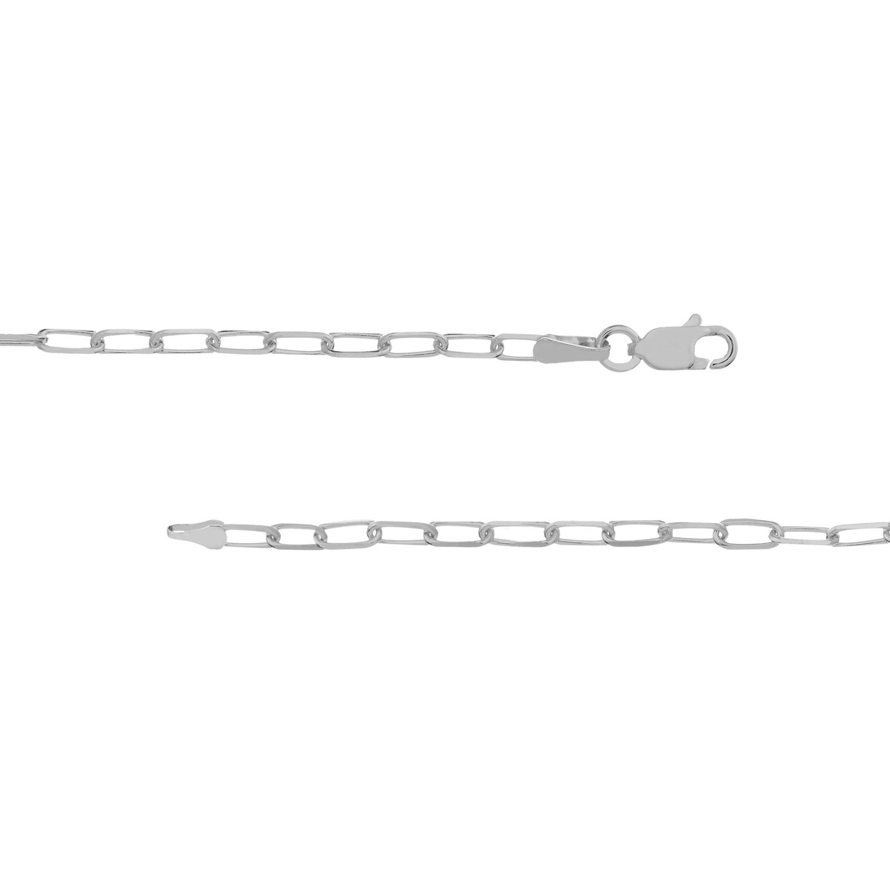 2.2mm Paper Clip Chain with Lobster Lock