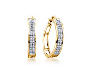 Micro Pave Diamond Earrings<br> 1/5 Carat Total Weight