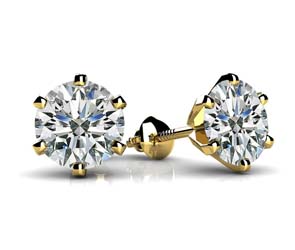 6 Prong Stud  Diamond Stud Earrings