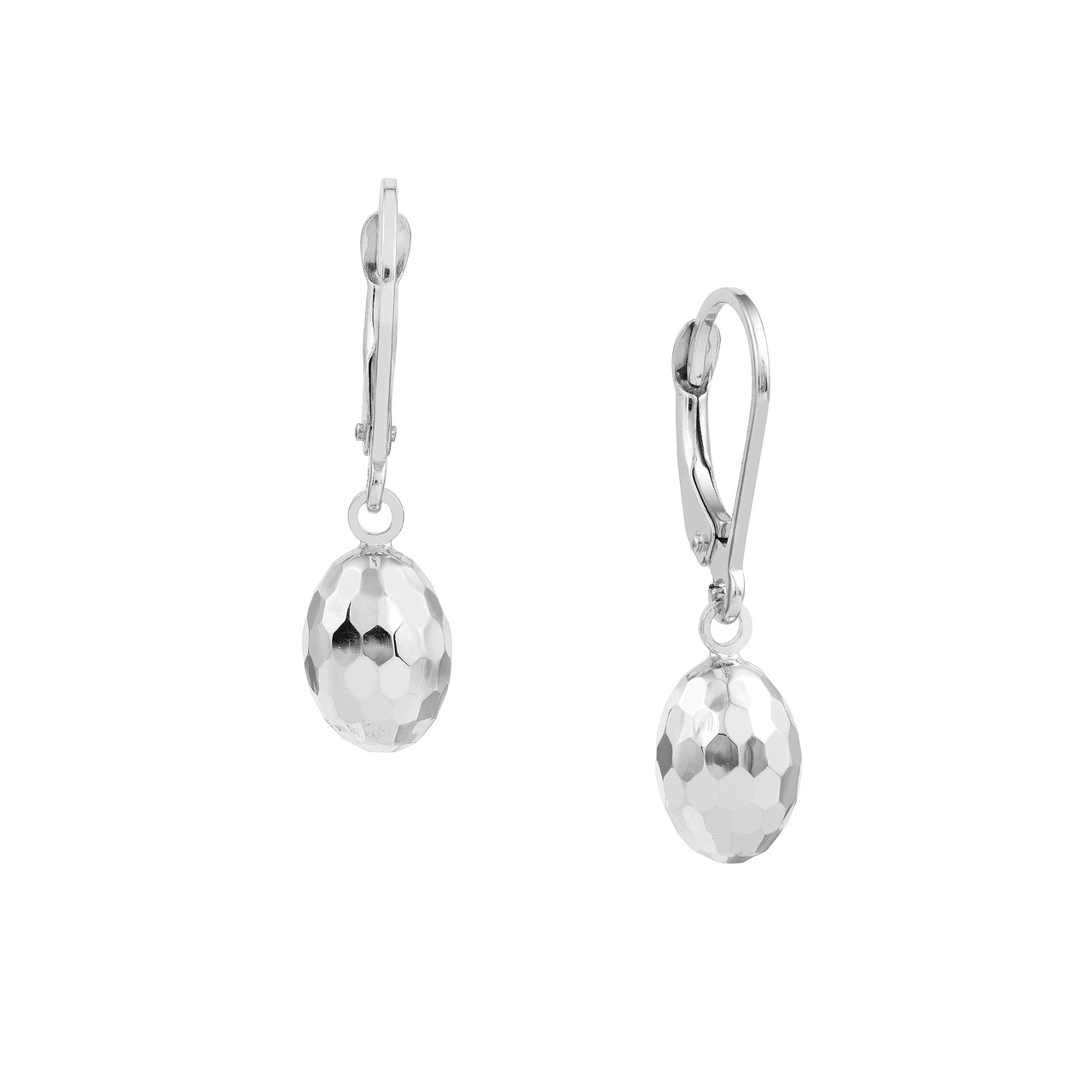 Textured Egg-Shaped Earrings on Leverback