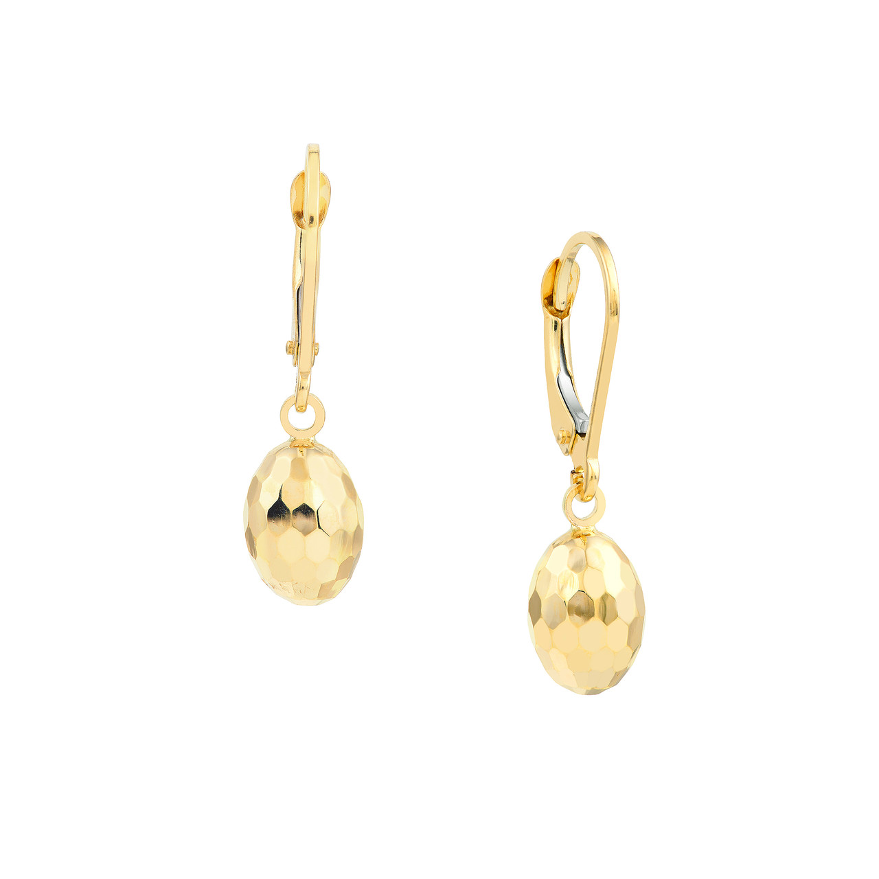 Textured Egg-Shaped Earrings on Leverback