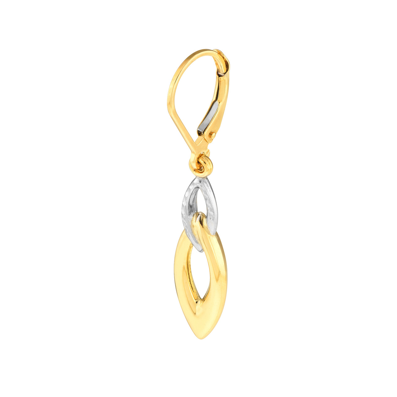 Two-tone Double Marquise Drop Earrings