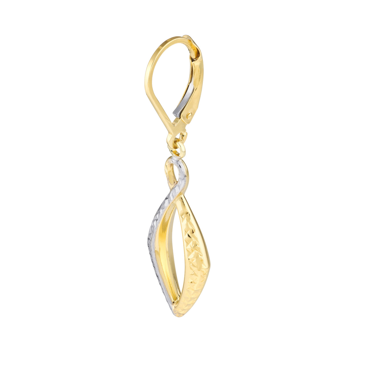 Two-tone Figure 8 Marquise Drop Earrings