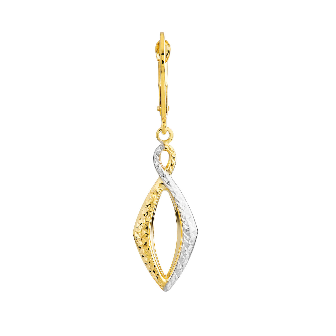 Two-tone Figure 8 Marquise Drop Earrings