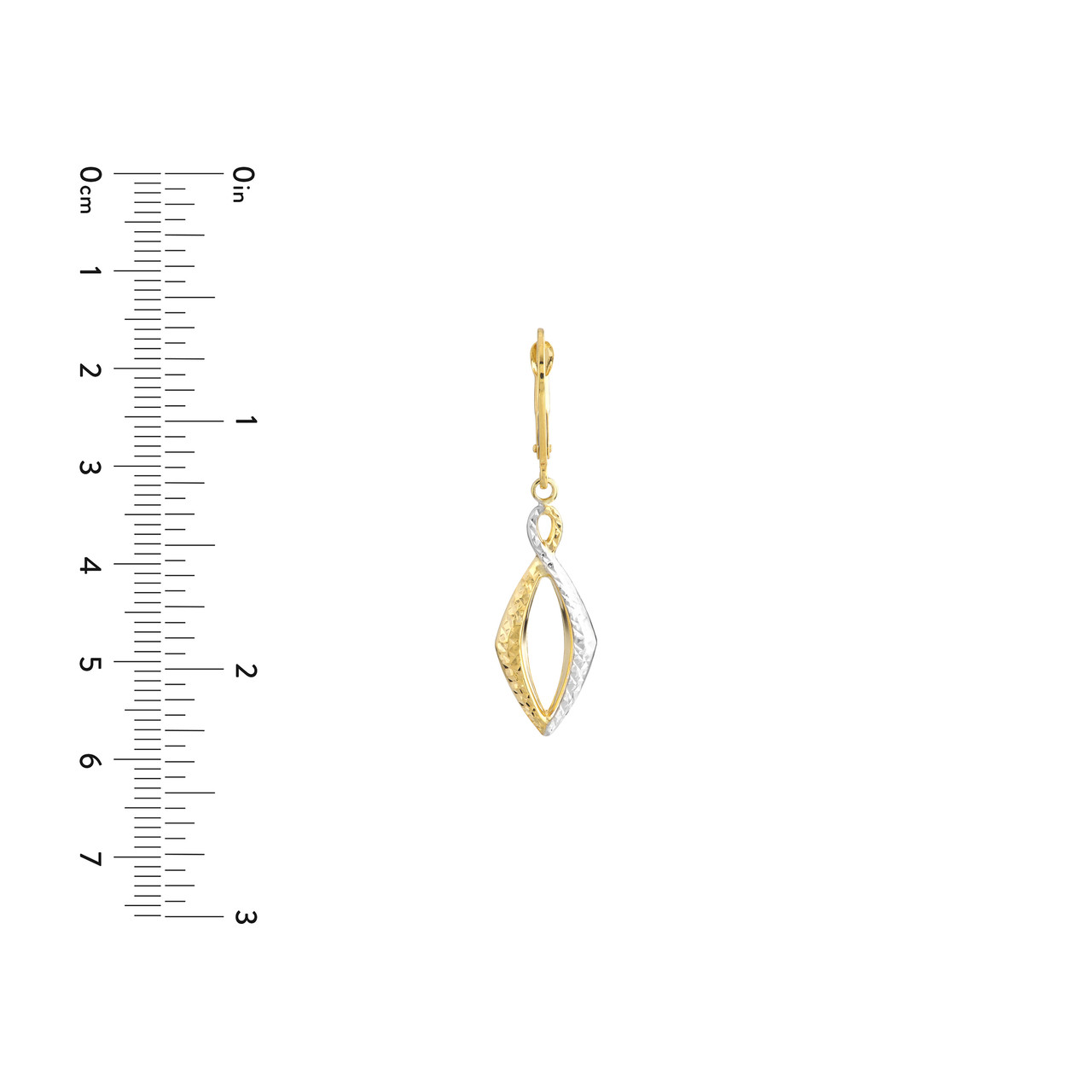 Two-tone Figure 8 Marquise Drop Earrings