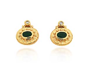 Designer Emerald and Diamond Earrings