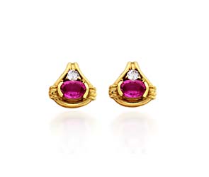 Designer Pink Sapphire and Diamond Earrings