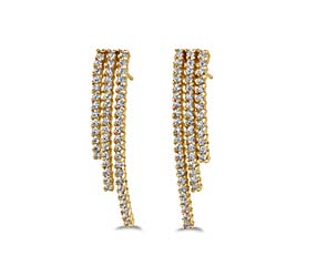 Triple Strand Diamond Earrings