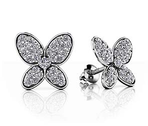 Charming Butterfly Diamond Studs