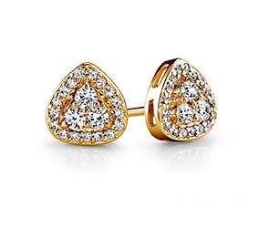 Triangular Diamond Stud Earrings
