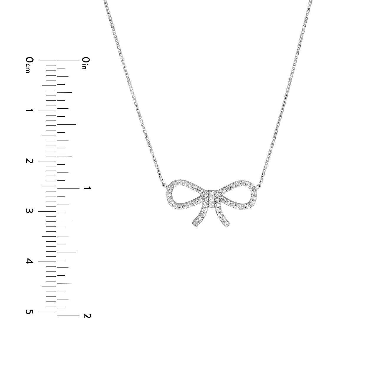 Cubic Zirconia Bow Adjustable Necklace