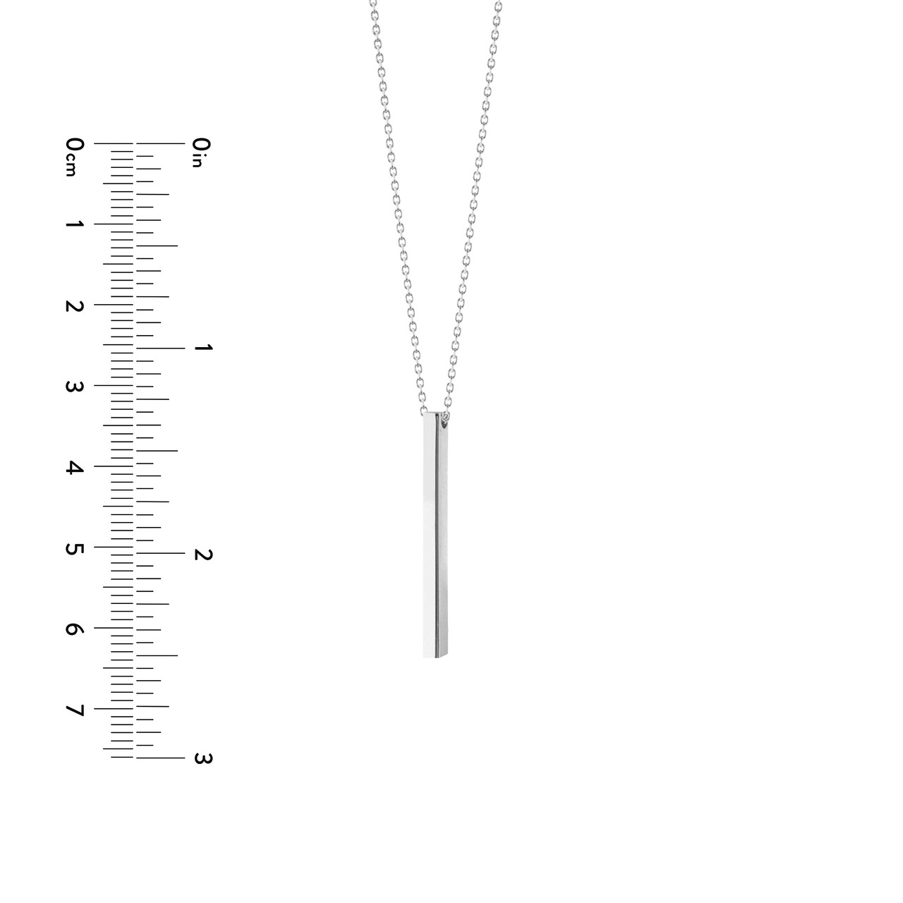 Engravable Cube Adjustable Necklace in Sterling Silver