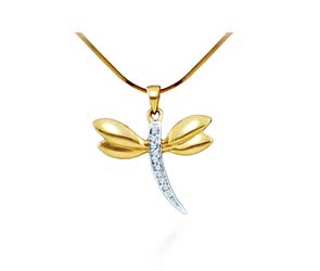 Ladies Diamond Butterfly Pendant<br> .03 Carat Total Weight