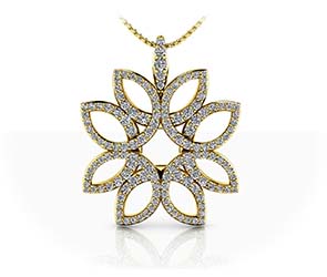 Exotic Flower Diamond Pendant