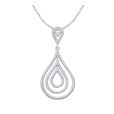 Diamond Dangle Pendant [57916W] | USA Jewels