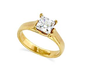 Princess Woven Solitaire Engagement Ring