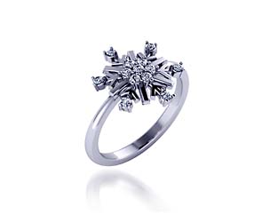 Snowflake Style Diamond Ring