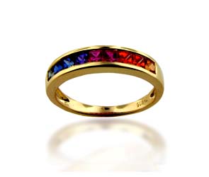 Multi-colored Sapphire Ring