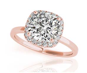 Acute Cushion Halo Diamond Ring