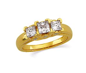 Three Stone Bridal Diamond Ring