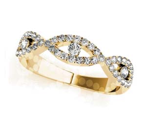 Diamond Swirl Stackable Ring