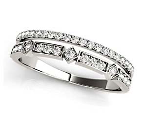 Double Row Stackable Diamond Ring