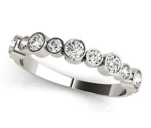 Alternating Diamond Bezel Stackable Ring