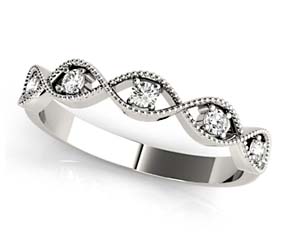 Swirling Diamond Stackable Ring