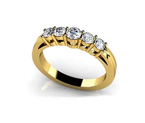 Five Across Diamond Ring