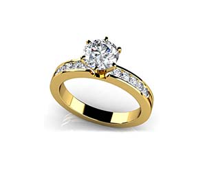 Diamond Band Center Focus Engagement Ring