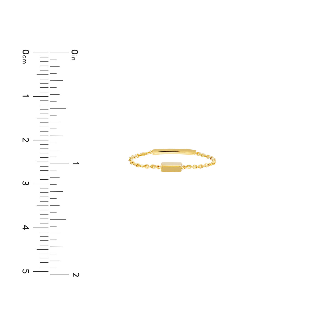 Mini Bar Ring on Chain with Sizing Bar