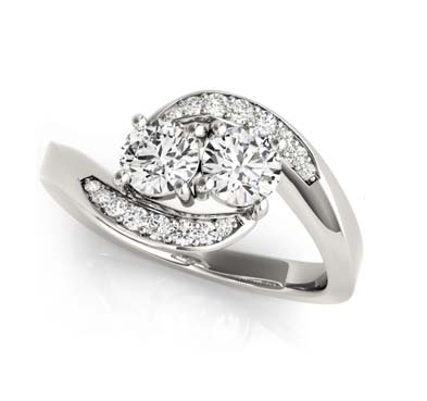 2 Stone Graduating Diamond Ring [84824] | USA Jewels