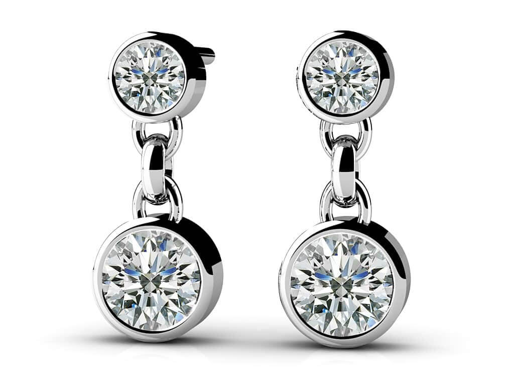 Diamond Dangle Earrings 3/4 Carat Total Weight