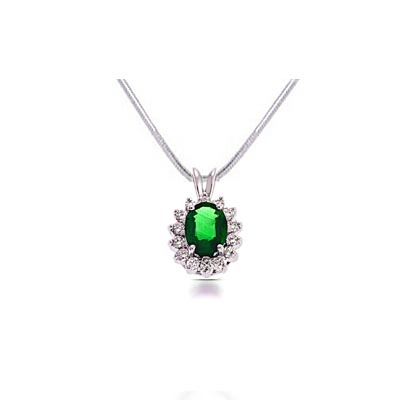 Emerald & Diamond Pendant 1.64 Carat Total Weight